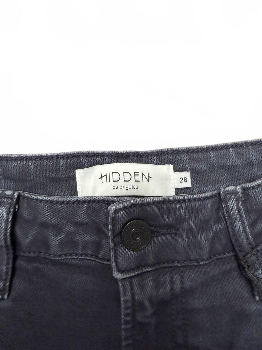 NEW HIDDEN women's nori high rise wide leg crop jeans in charcoal - Picture 4 of 4